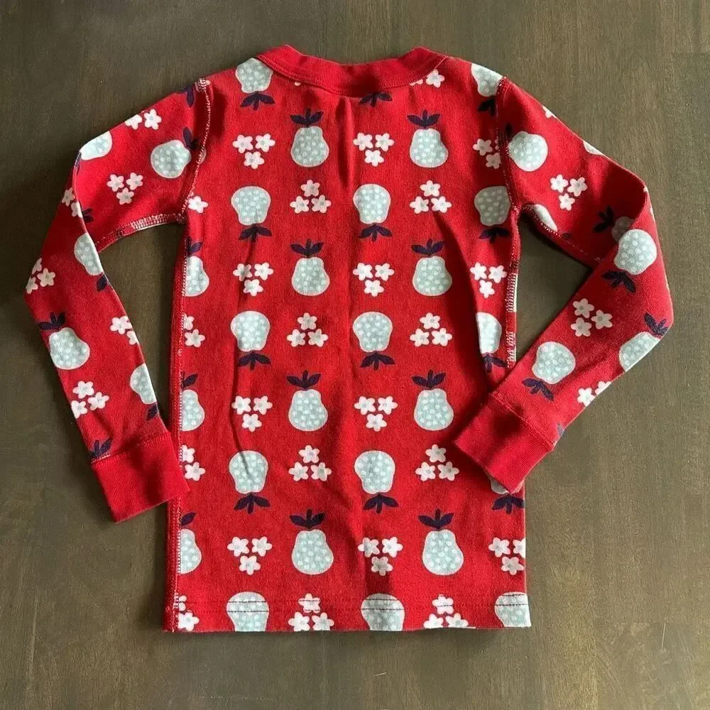 Hanna Andersson size 4 Pear Tree Holiday Long John Pajamas